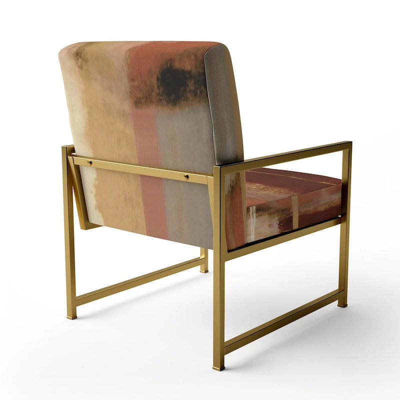 Designart Chocolate Brown Elementary III Upholstered Abstract Accent Chair and Modern & Contemporary Arm Chair