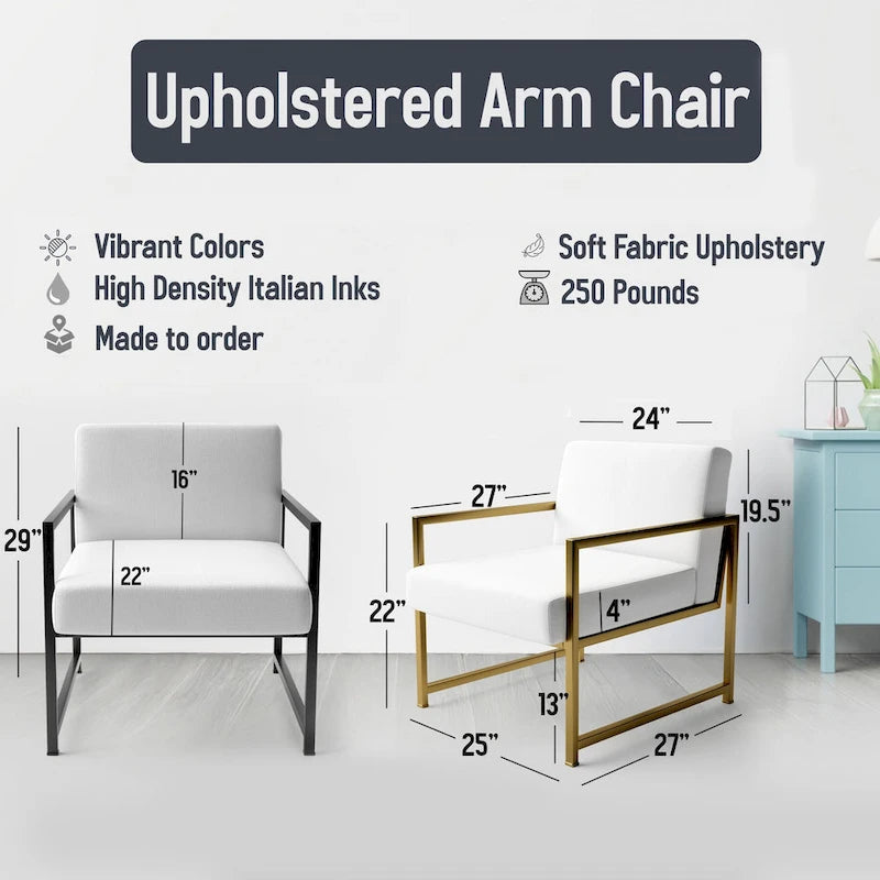 Designart Chocolate Brown Elementary III Upholstered Abstract Accent Chair and Modern & Contemporary Arm Chair