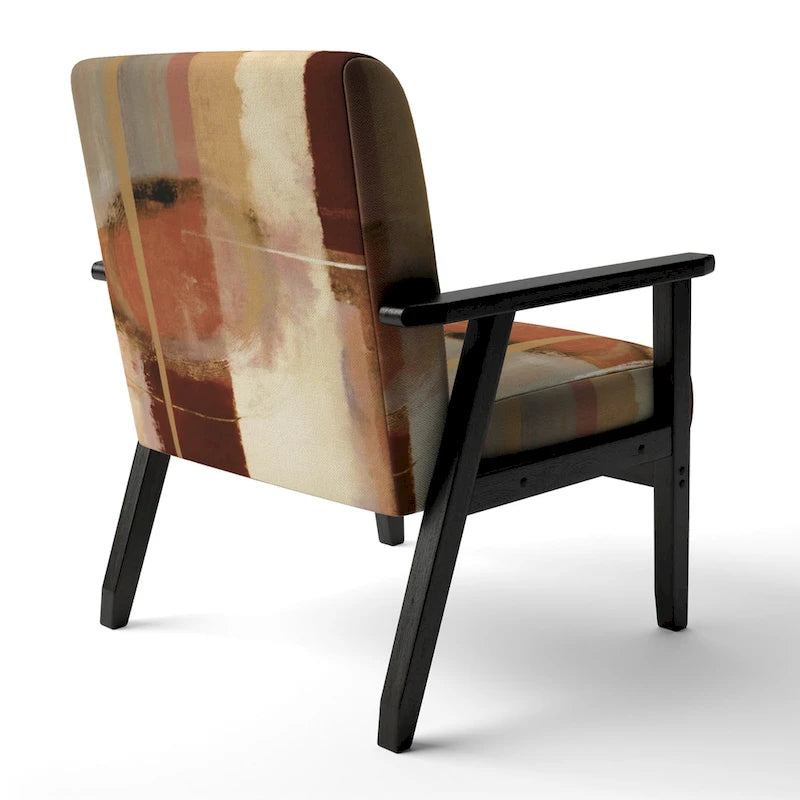 Designart Chocolate Brown Elementary III Upholstered Abstract Accent Chair and Modern & Contemporary Arm Chair