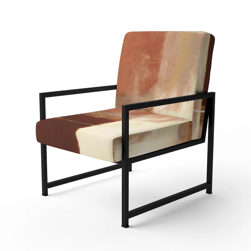 Designart Chocolate Brown Elementary III Upholstered Abstract Accent Chair and Modern & Contemporary Arm Chair