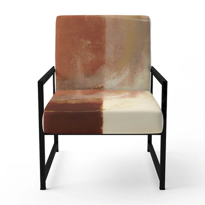 Designart Chocolate Brown Elementary III Upholstered Abstract Accent Chair and Modern & Contemporary Arm Chair