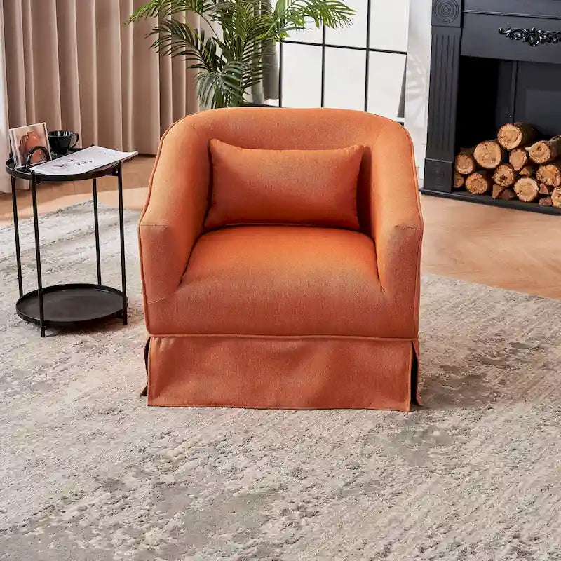 Swivel Barrel Chair With Ottoman, Swivel Accent Chairs Armchair for Living Room