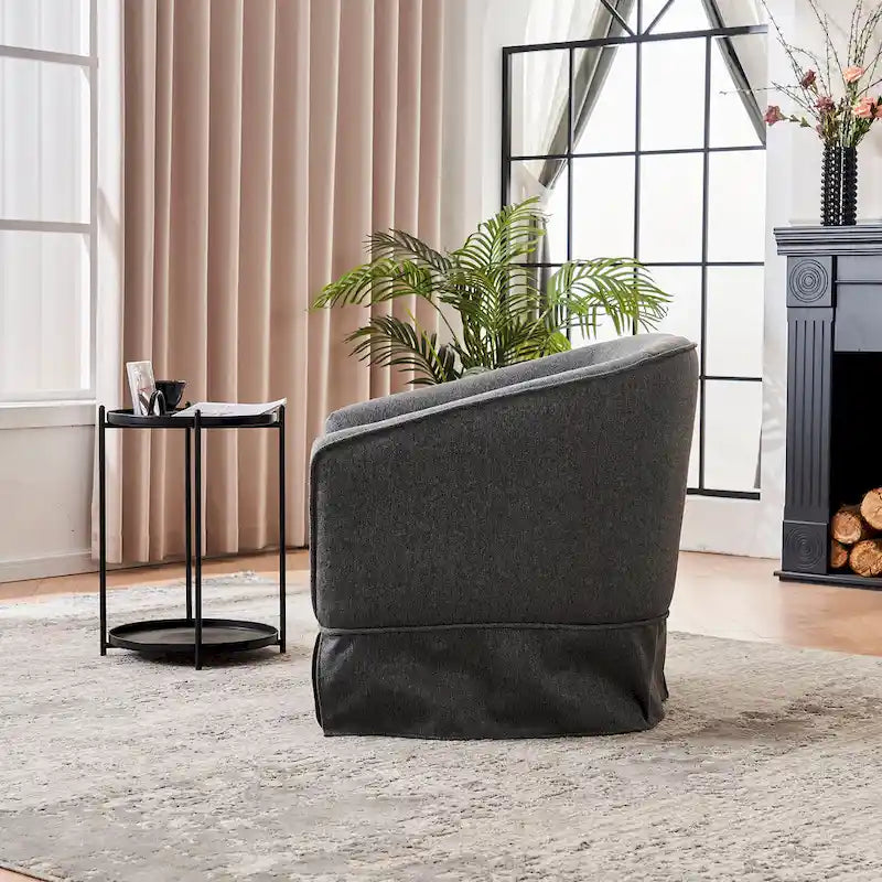 Swivel Barrel Chair With Ottoman, Swivel Accent Chairs Armchair for Living Room