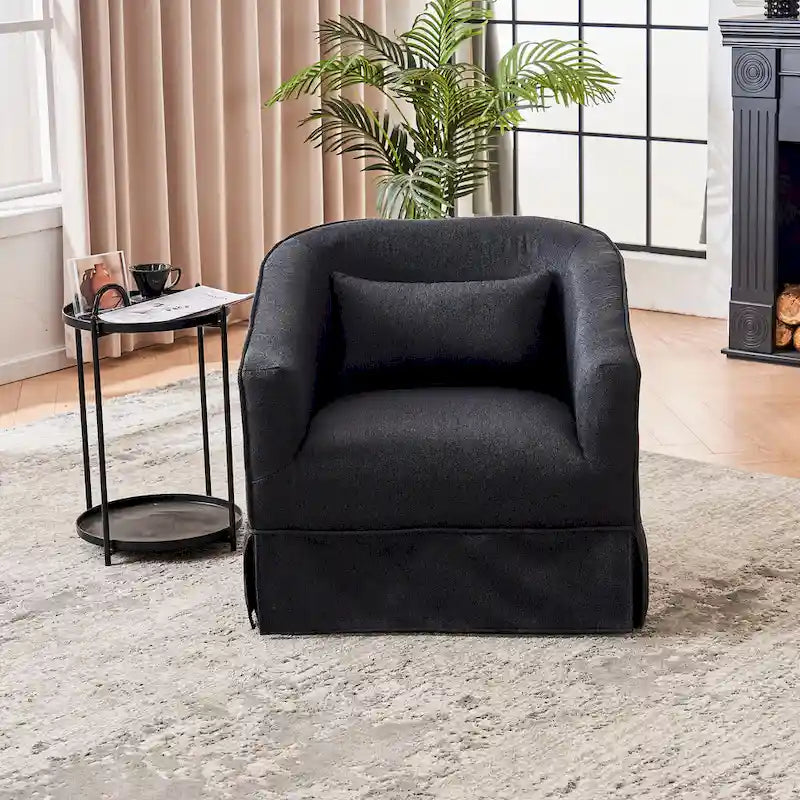Swivel Barrel Chair With Ottoman, Swivel Accent Chairs Armchair for Living Room