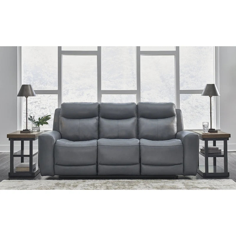 Signature Design by Ashley Mindanao Steel Power Reclining Sofa - 89W x 42D x 43H