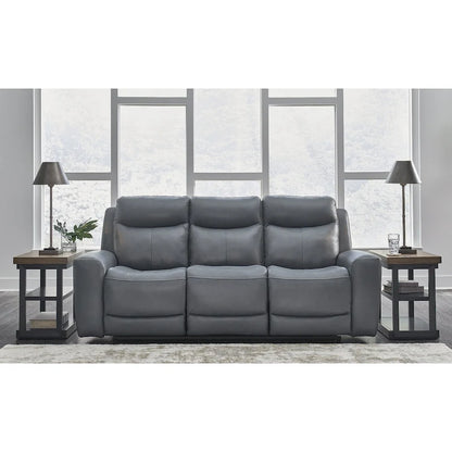 Signature Design by Ashley Mindanao Steel Power Reclining Sofa - 89W x 42D x 43H