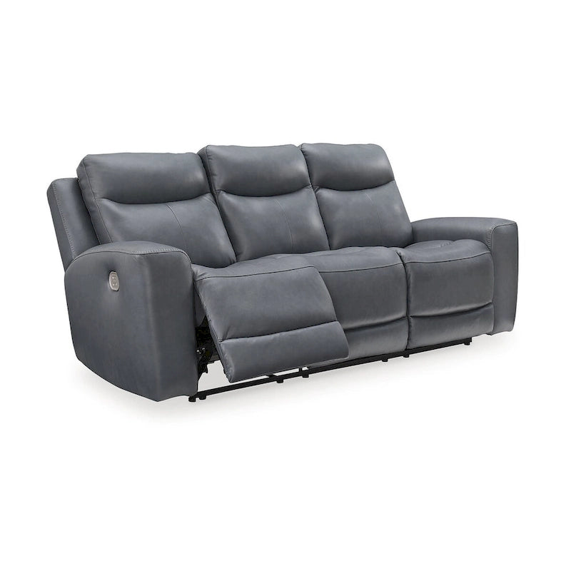 Signature Design by Ashley Mindanao Steel Power Reclining Sofa - 89W x 42D x 43H