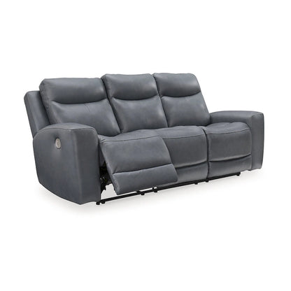 Signature Design by Ashley Mindanao Steel Power Reclining Sofa - 89W x 42D x 43H