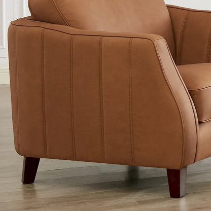 Hydeline Aria Top Grain Leather Sofa and Chair Set with Feather Memory Foam and Springs