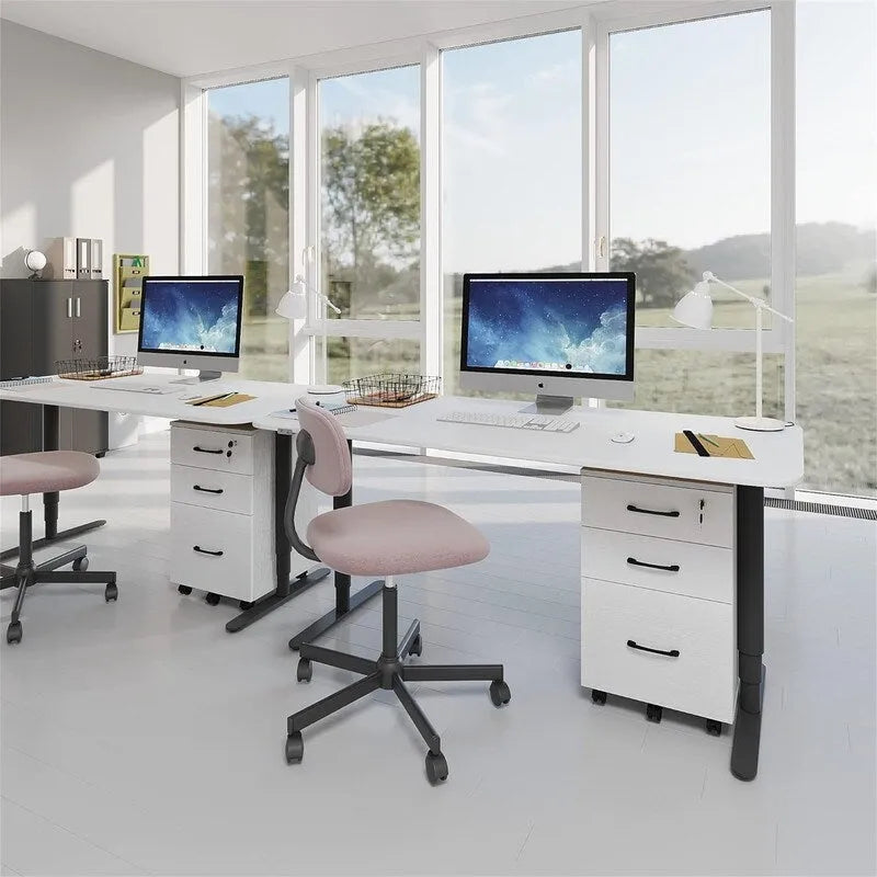 3 Drawers Wooden Locking File Cabinet with Storage Removable File Cabinet - 15.5D x 15.5W x 24H