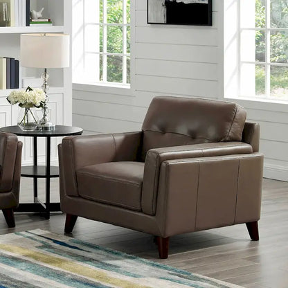 Hydeline Huntington Top Grain Leather Chair with Memory Foam and Springs