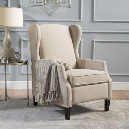 Traditional Fabric Recliner Chairs with Studded Border by Christopher Knight Home