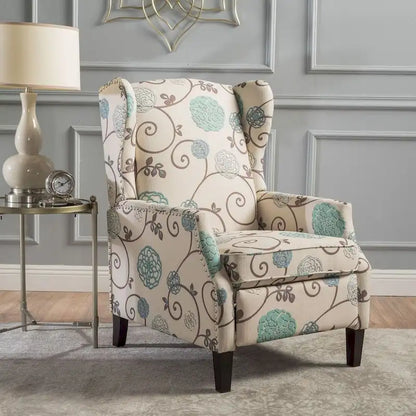 Traditional Fabric Recliner Chairs with Studded Border by Christopher Knight Home