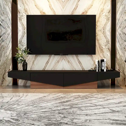 Black&White color scheme TV Cabinet,Entertainment center with 2Drawers - 78.7W