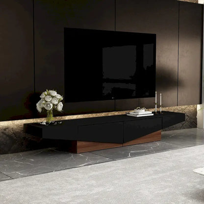 Black&White color scheme TV Cabinet,Entertainment center with 2Drawers - 78.7W