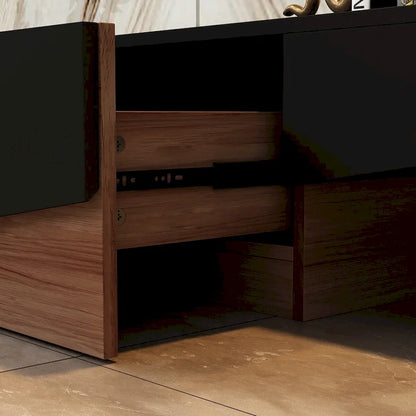 Black&White color scheme TV Cabinet,Entertainment center with 2Drawers - 78.7W