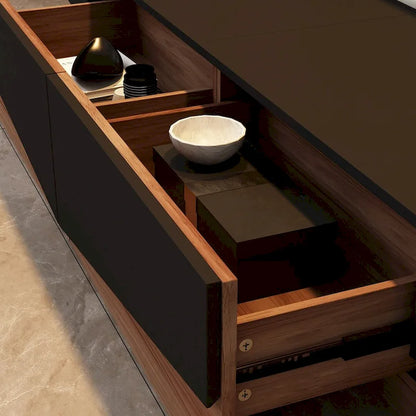 Black&White color scheme TV Cabinet,Entertainment center with 2Drawers - 78.7W