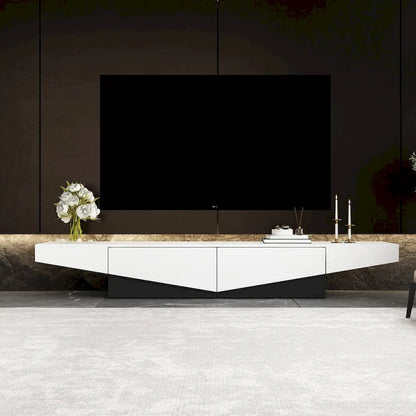 Black&White color scheme TV Cabinet,Entertainment center with 2Drawers - 78.7W