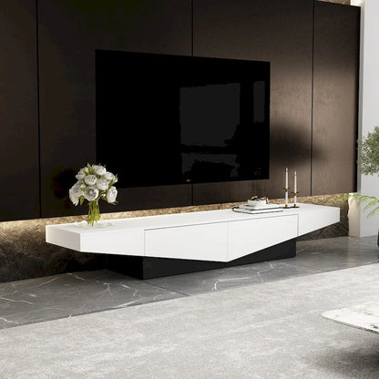 Black&White color scheme TV Cabinet,Entertainment center with 2Drawers - 78.7W