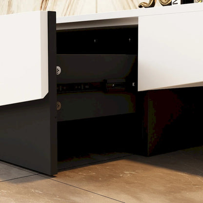 Black&White color scheme TV Cabinet,Entertainment center with 2Drawers - 78.7W
