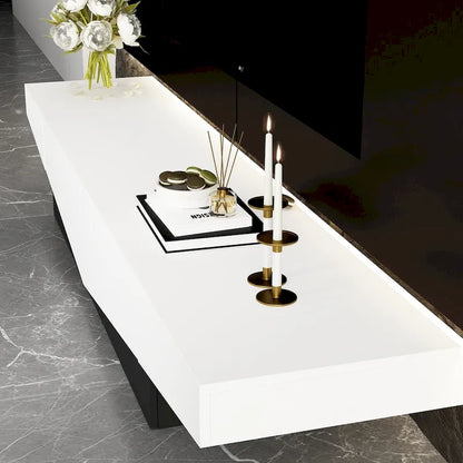 Black&White color scheme TV Cabinet,Entertainment center with 2Drawers - 78.7W