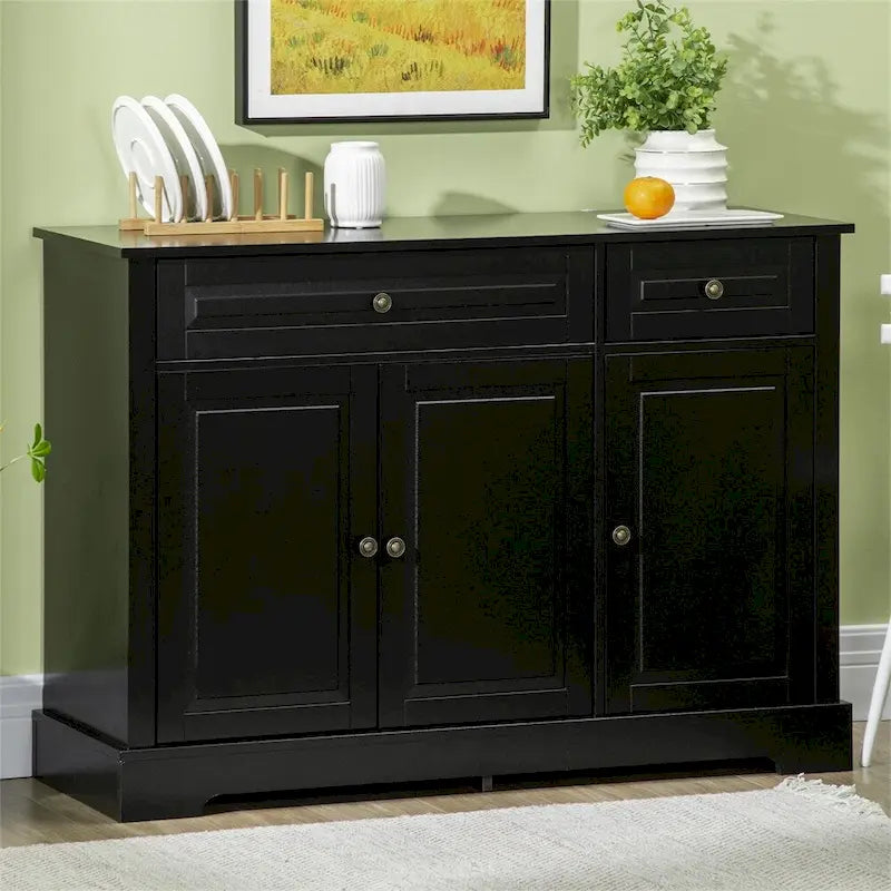 Modern Kitchen Buffet Cabinet with 2 Drawers and Adjustable Shelves