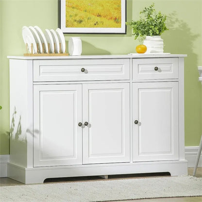 Modern Kitchen Buffet Cabinet with 2 Drawers and Adjustable Shelves