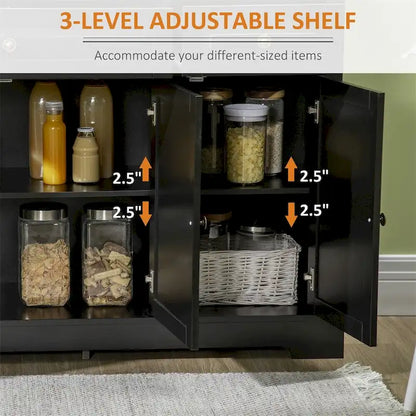 Modern Kitchen Buffet Cabinet with 2 Drawers and Adjustable Shelves