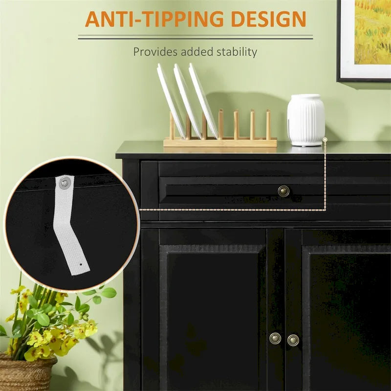 Modern Kitchen Buffet Cabinet with 2 Drawers and Adjustable Shelves