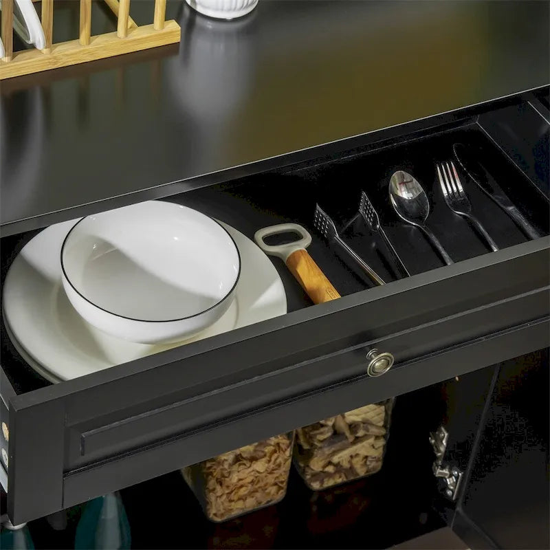 Modern Kitchen Buffet Cabinet with 2 Drawers and Adjustable Shelves