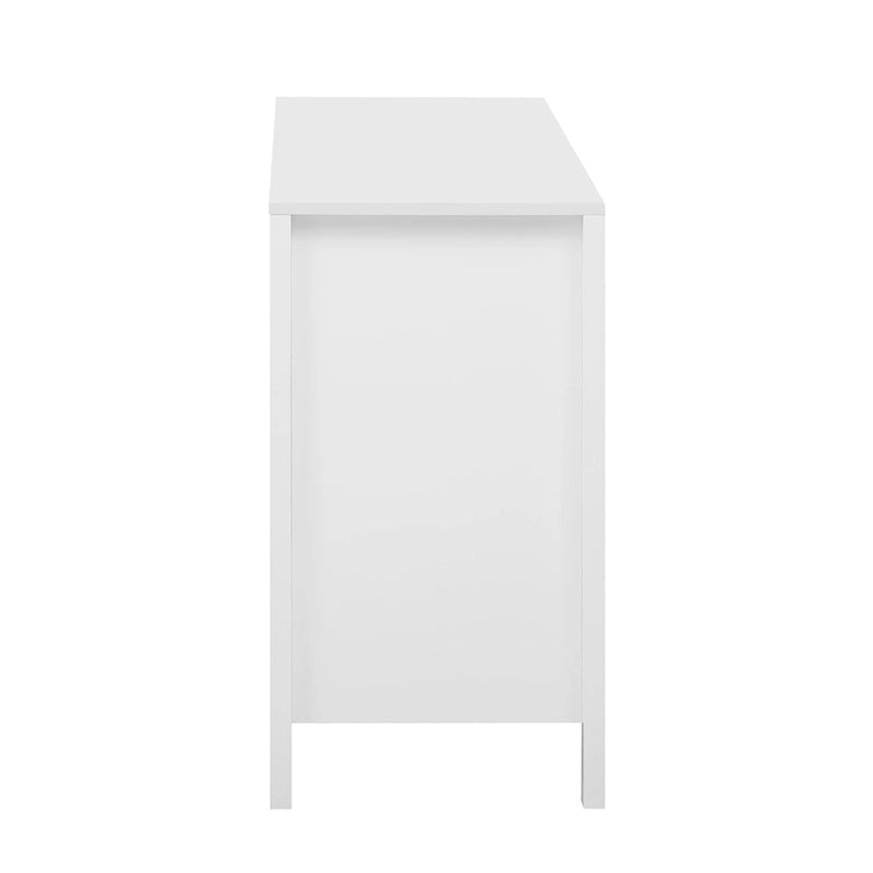 Modern Wave-Design Entryway Cabinet with 3 Adjustable Shelves 2Doors Storage Console Table with3 Drawers