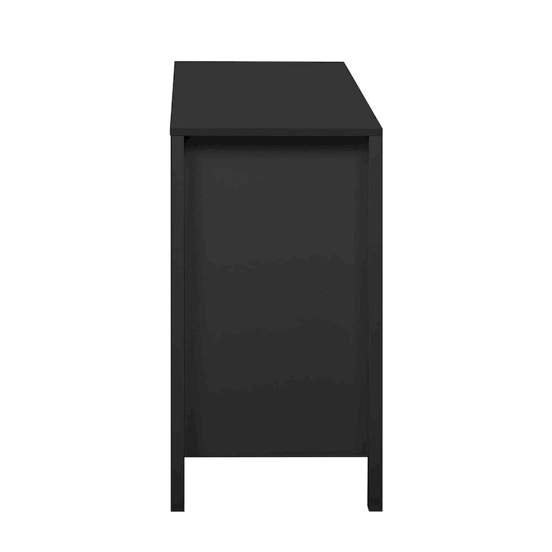 Modern Wave-Design Entryway Cabinet with 3 Adjustable Shelves 2Doors Storage Console Table with3 Drawers