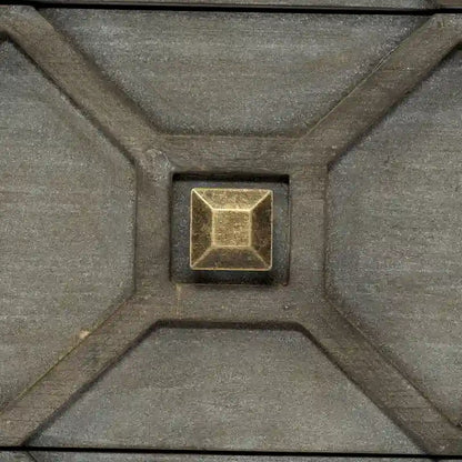 Genevieve II Gray Fir Veneer w/Gold Metal Frame Base 9 Drawer Sideboard