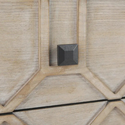 Genevieve II Gray Fir Veneer w/Gold Metal Frame Base 9 Drawer Sideboard