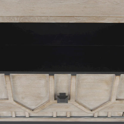 Genevieve II Gray Fir Veneer w/Gold Metal Frame Base 9 Drawer Sideboard