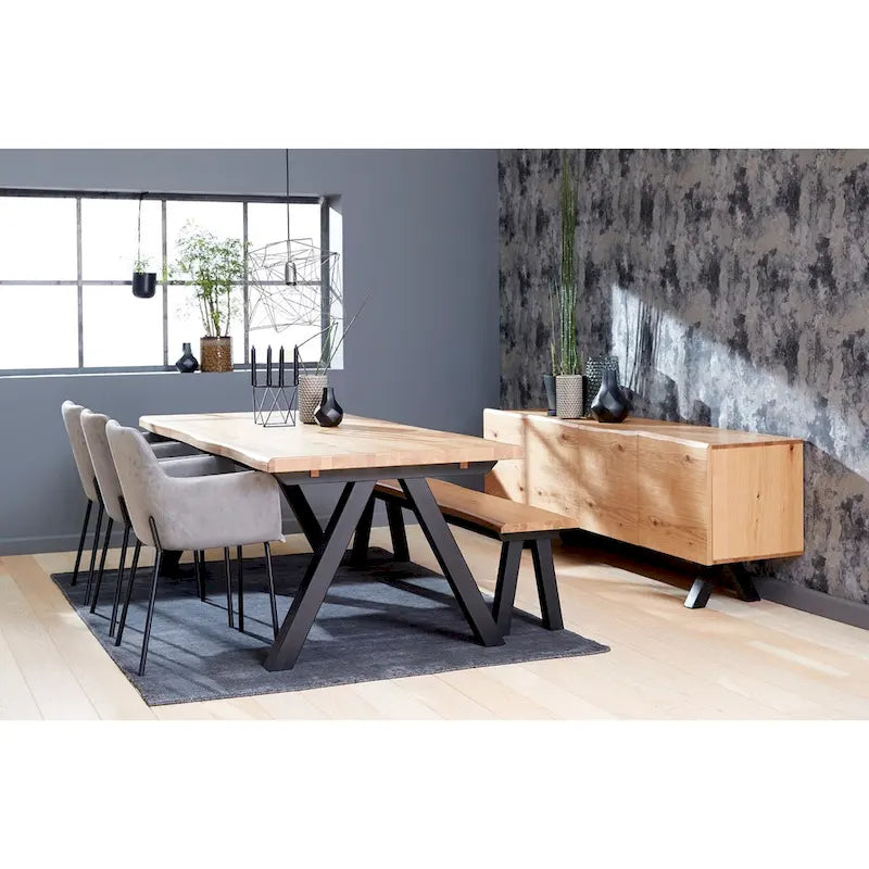 Rye Studio Scandinavian Wavy Edge Dining Table - 39.4W x 82.625L x 29.5H