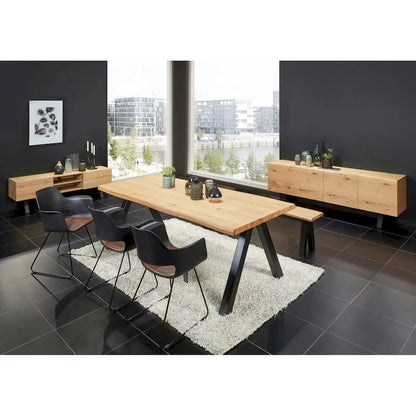Rye Studio Scandinavian Wavy Edge Dining Table - 39.4W x 82.625L x 29.5H