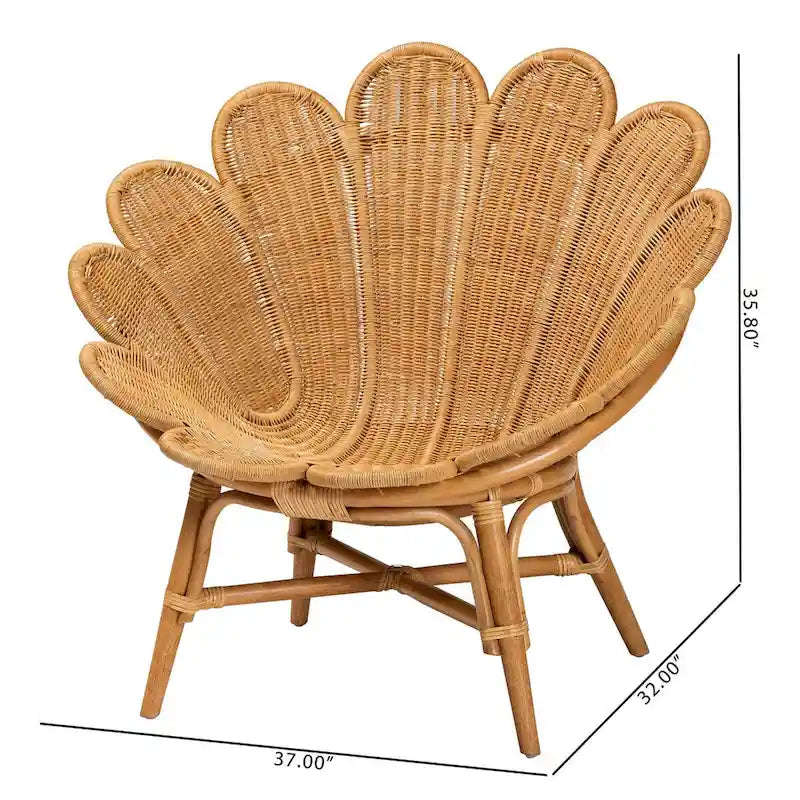 Blossom Bohemian Honey Rattan Accent Flower Chair