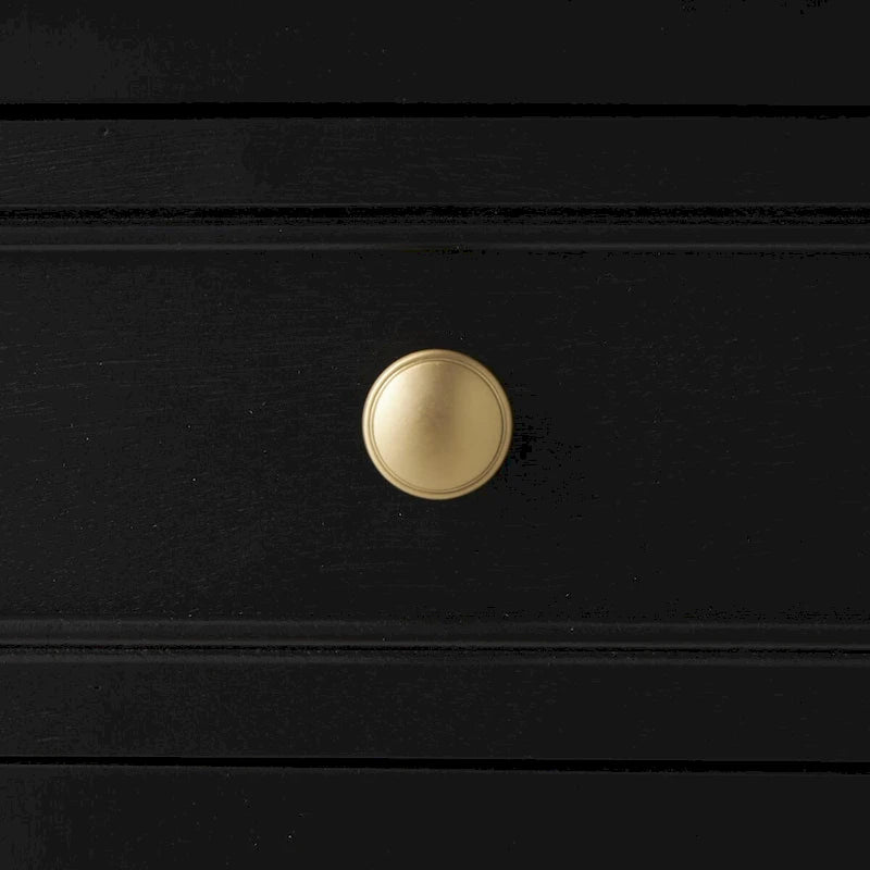 Wood Handmade 2 Drawers and 2 Door Room Cabinet with Rattan Front - Black - Roche River Decor