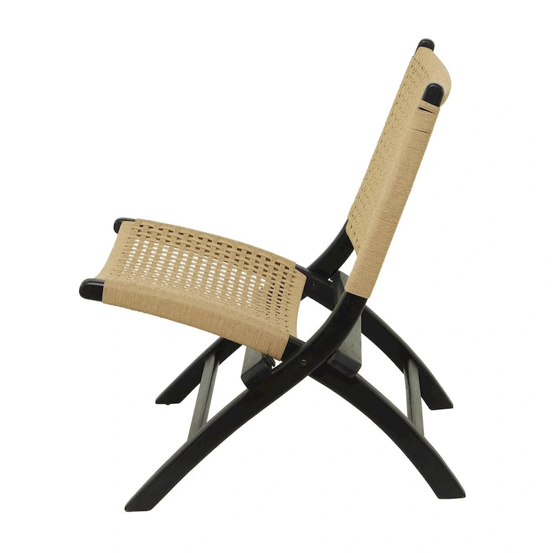 Wood Handmade Woven Living Room Accent Chair - Brown or Black - Roche River Decor